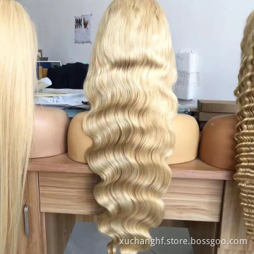 13X4 Pre Plucked Lace Wig Human Hair, Full Blonde 613 Human Hair Wig For Black Women